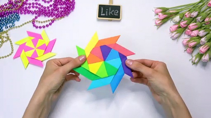 Paper toy antistress Spinning top from paper