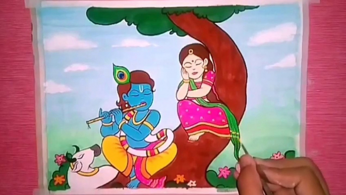 How to draw radha krishna drawing for kids step by step kids