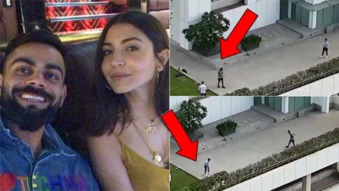 Virat Kohli And Anushka Sharma Playing Cricket On Terrace