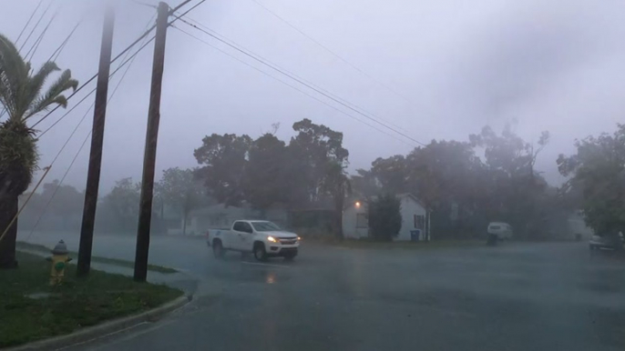 Severe weather moves in, flooding streets with heavy rain