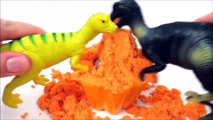 Learn colors kinetic sand ice cream dinosaurs tools surprise toys for children