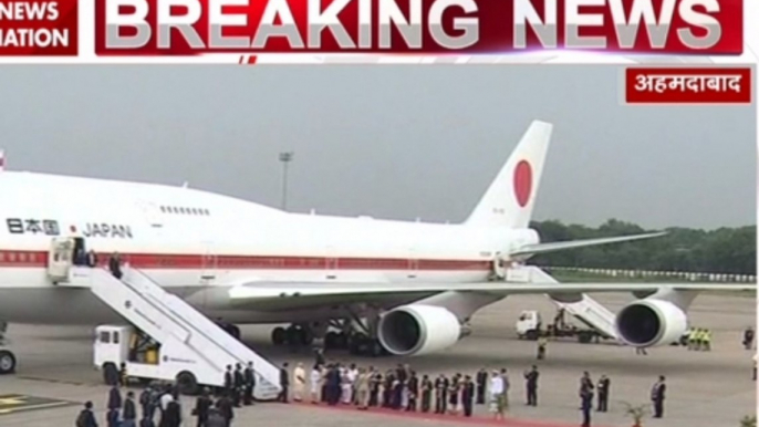 PM Modi welcomes Japanese PM Abe at Ahmedabad airport