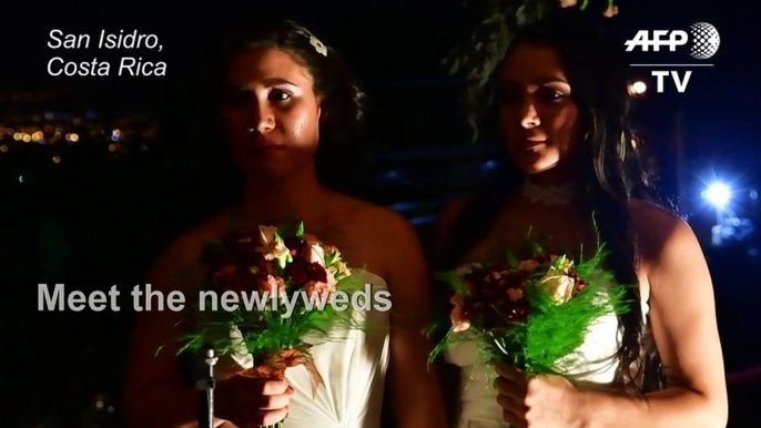 Same-sex couple marries after Costa Rica legalises marriage