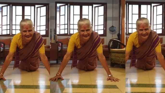 Milind Soman's mom pulls off 15 push-ups in saree at the age of 81
