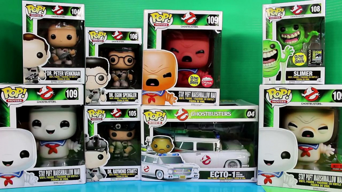 Disney Pixar Cars Lightning McQueen Helps Pop GhostBusters Catch Slimer Marshmallow Man Ecto-1