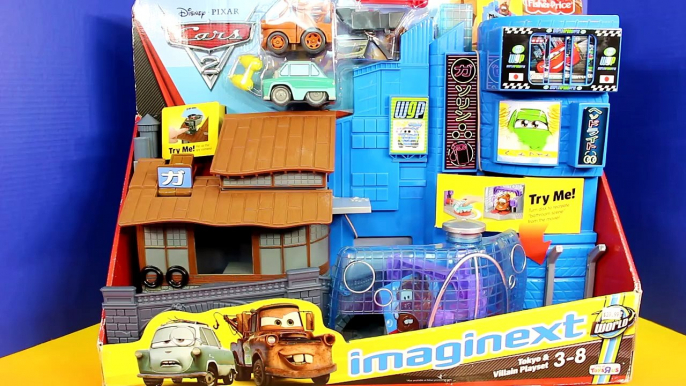 Disney Pixar Cars Imaginext Tokyo & Villian Playset & Grem Acer & Spy Camera Lightning McQueen Mater