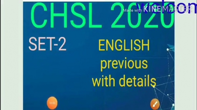 CHSL 2020, Set-2 english previous year questions with details, SSC, CHSl,CPO,LDC,CGL