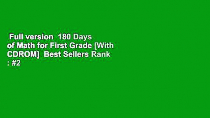 Full version  180 Days of Math for First Grade [With CDROM]  Best Sellers Rank : #2