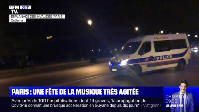 Fête de la musique: les images des tensions sur l'esplanade des Invalides à Paris