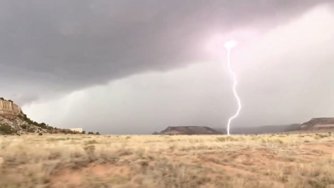 Lightning bolt strikes Colorado canyon