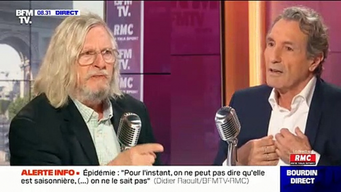 Le Pr Raoult s'énerve ce matin face aux questions de Jean-Jacques Bourdin et menace de partir après 10 minutes d'interview : "Vous savez, je m'en fiche de vous !"