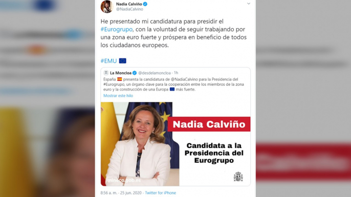 Nadia Calviño será candidata a la presidencia del Eurogrupo