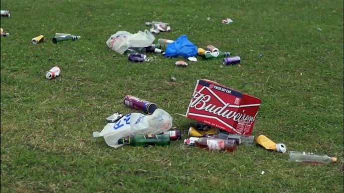 Discarded rubbish and litter around Falkirk