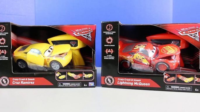 Disney Cars 3 Lightning McQueen & Cruz Ramirez Crazy Crash & Smash Pixar RC Car Toys Car Accident