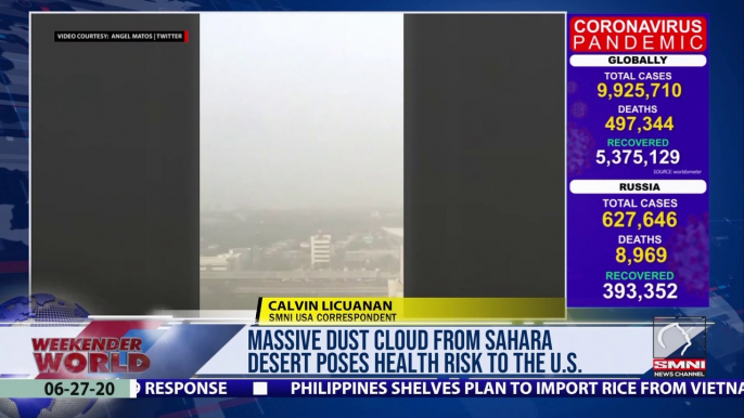 Massive dust cloud from Sahara Desert poses health risk to the U.S.