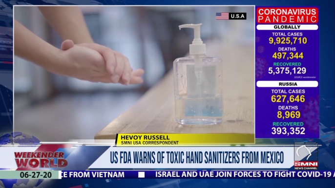 US FDA warns of toxic hand sanitizers from Mexico