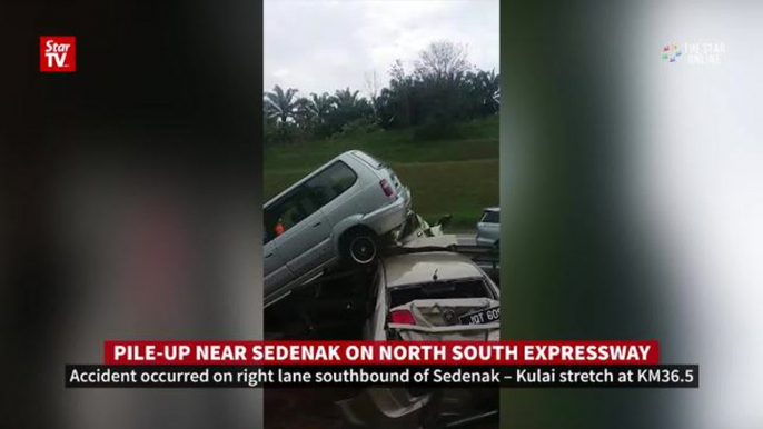 Pile-up near Sedenak slows traffic on North South Expressway