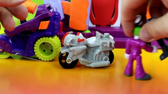 The Joker & Bane capture Imaginext police officer Batman Batbot saves them  superhero