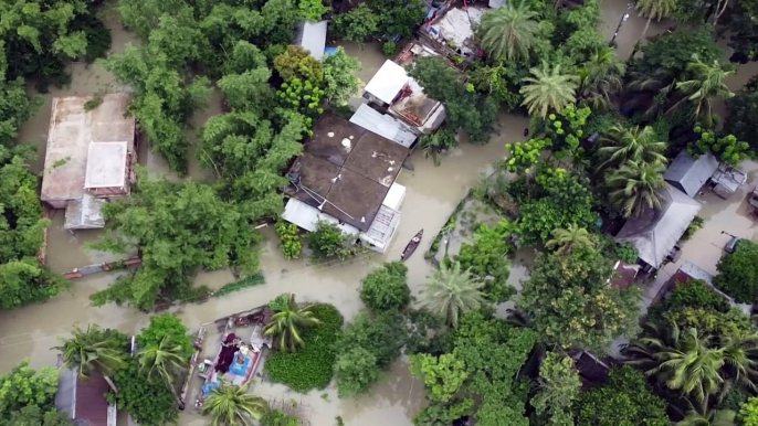 Swathes of central Bangladesh flooded after heavy monsoon rains