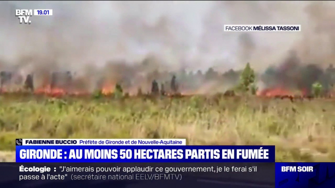 Feu en Gironde: la préfète Fabienne Buccio annonce que "200 hectares ont déjà brûlés et le feu n'est pas encore circonscrit"