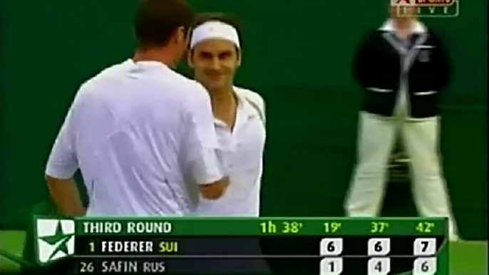 Roger Federer vs Marat Safin 2007 Wimbledon 3rd round Highlights