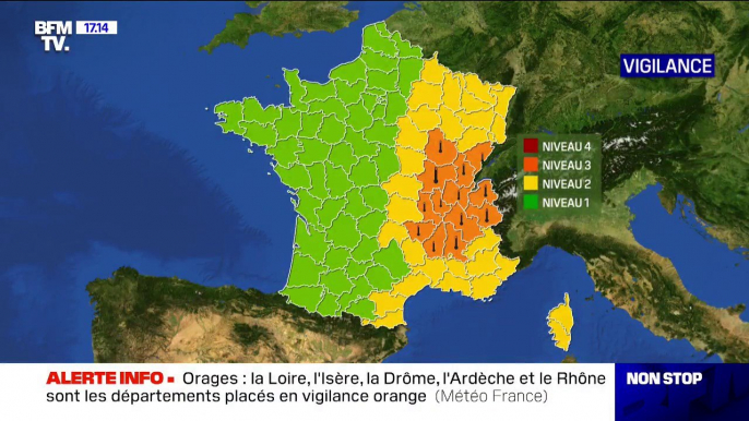 Orages: 5 départements placés en vigilance orange, en plus de la vigilance pour canicule