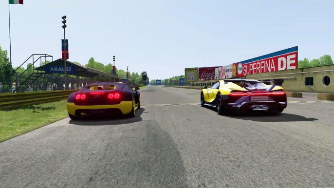 Car Racing, Amazing sport hyper cars super sport !!!  Bugatti Chiron Pur Sport vs Bugatti Veyron 16.4 Super Sport at Monza Full Course_2