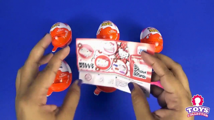 Kinder Joy 6 Surprise Eggs for Girls  HELLO KITTY Limited Edition !!! - Toyz collector