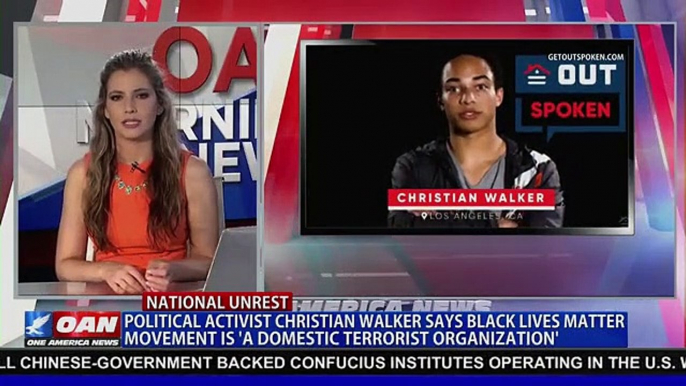 Political activist Christian Walker says Black Lives Matter movement is a domestic terrorist organization. Anyone who cares about black lives can not support BLM