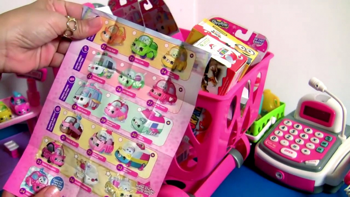 HUGE Shopping Cart Full of Shopkins Cutie Cars Toys & Kinder Surprises Mini Shopkin Cars by Funtoys