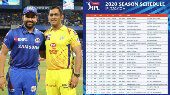 IPL 2020 Schedule : Mumbai Indians Opening Match With Chennai Super Kings At Abu Dhabi || Oneindia