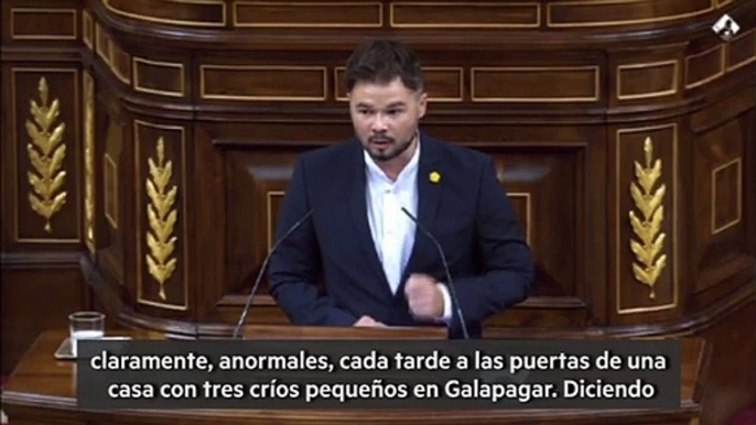 Gabriel Rufián pide a Vox que condene los ataques a Pablo Iglesias e Irene Montero