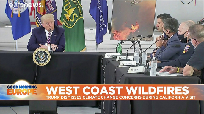 US wildfires: Donald Trump dismisses science and predicts cooler temperatures