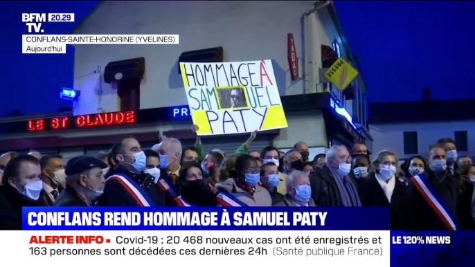 Près d’un millier de personnes rend hommage à Samuel Paty à Conflans-Sainte-Honorine