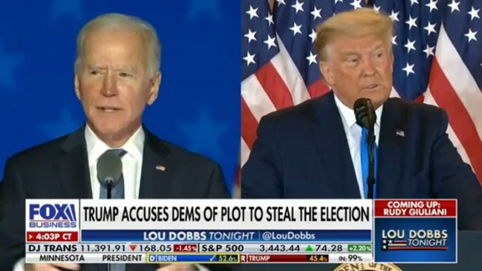 We still don't know who has won the election. Many races underscored. Trump accuses Biden of stealing the election, Both say they won. Trump suing Pennsylvania and other cases Lou Dobbs Fox Business