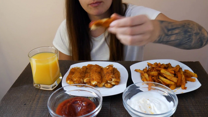 ASMR MUKBANG MOZZARELLA STICKS & CHIPS EATING SOUNDS  (No Talking) EATING SOUNDS