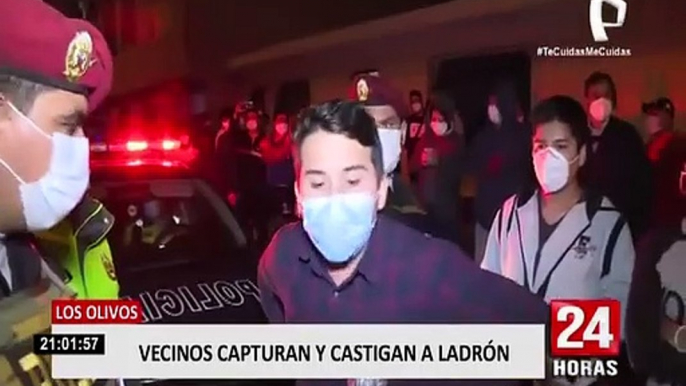 Los Olivos: vecinos cansados de la delincuencia capturan y castigan a ladrón