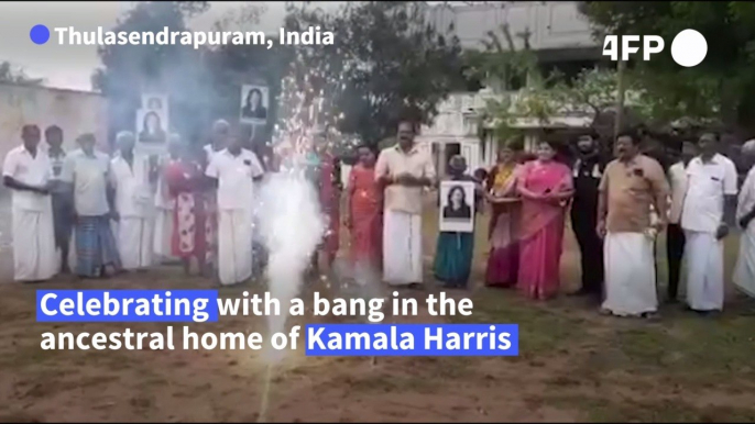 Residents of Kamala Harris's ancestral village celebrate victory