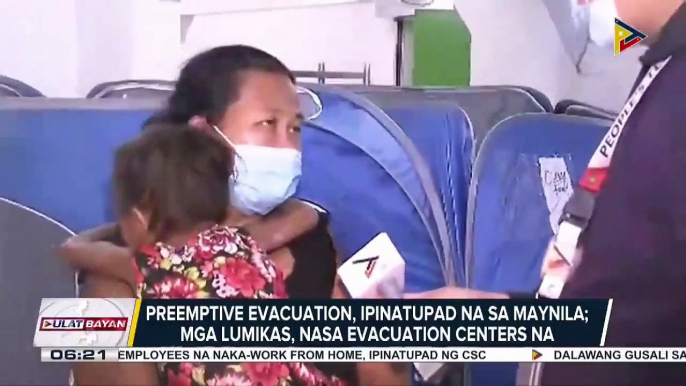 #UlatBayan | Preemptive evacuation, ipinatupad na sa Maynila