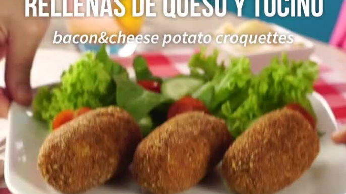 Croquetas de Papa Rellenas de Queso con Tocino