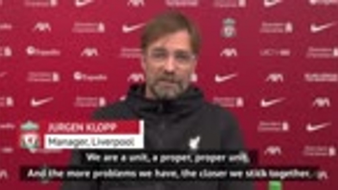 Adversity brings us closer together - Klopp