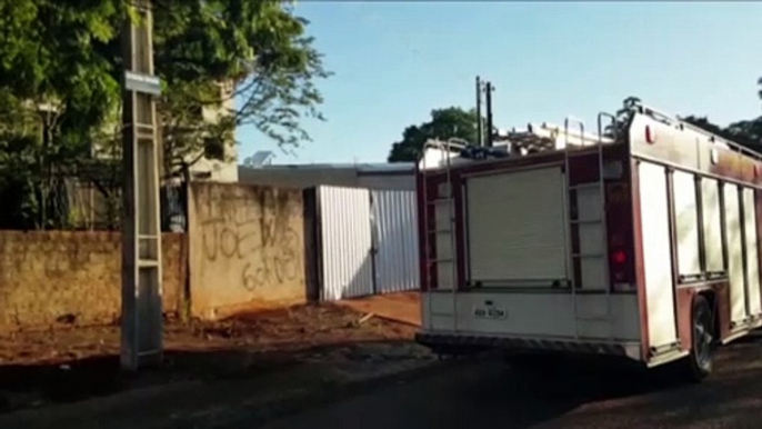 Homem é socorrido após queda em obra no Bairro Pioneiros Catarinenses