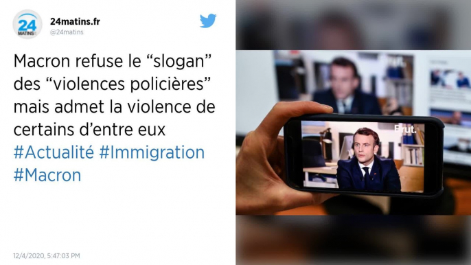 Macron refuse le "slogan" des "violences policières" mais admet la violence de certains d'entre eux