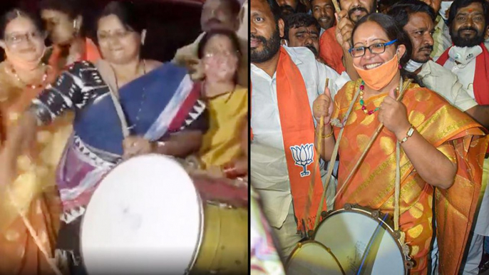 GHMC Polls: BJP workers celebrate Big BJP boost in Telangana