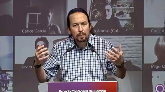 Intervención de Pablo Iglesias ante la dirección confederal de Unidas Podemos en el acto "Caminando juntas"