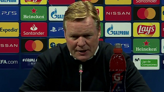 Football - Champions League - Ronald Koeman press conference after FC Barcelona 0-3 Juventus