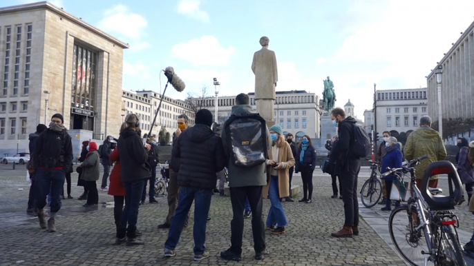 Manifestation à Bruxelles pour le droit à filmer la police en intervention