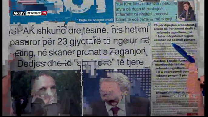 Report TV - "Shtypi i Ditës dhe Ju", ja çfarë shkruajnë gazetat për sot e enjte 24 shtator 2020