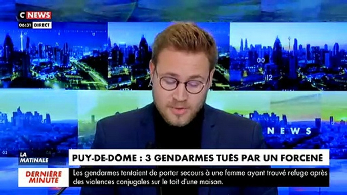 Puy-de-Dôme - Trois gendarmes ont été tués et un quatrième a été blessé cette nuit par un forcené alors qu'ils tentaient de porter secours à une femme ayant trouvé refuge sur le toit d'une maison