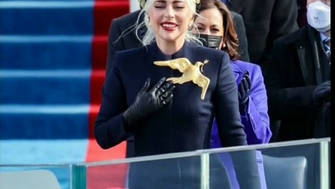 Lady Gaga Performs the National Anthem at Presidential Inauguration Ceremony 202